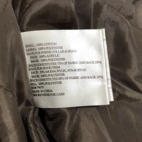 MICHAEL Michael Kors Military Jacket Size XSP XS Petite Army Green Fur Hooded - Picture 6 of 11